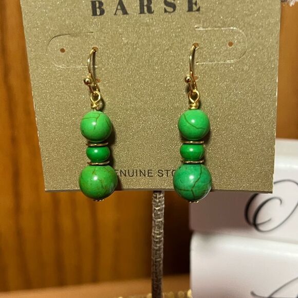NWT Barse Green Magnesite Beaded Earrings #BJER - Picture 2 of 5